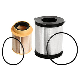 Replacement Fuel Filter Kit - Compatible with Nissan Vehicles - 2016-2019 Titan XD - Replaces 16403EZ41A, 16403-EZ41A, FF63017NN, FS53029NN - 5.0L V8 Diesel Upper Fuel Bowl & Lower Lifter Pump Filter