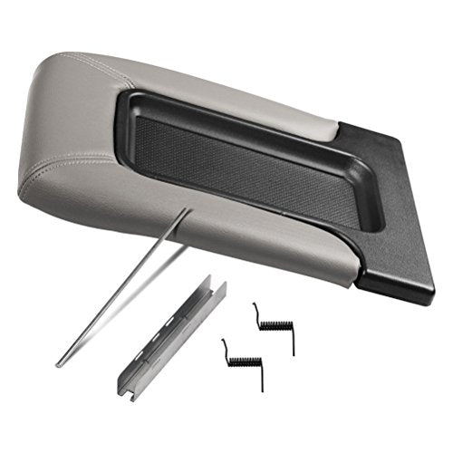 Center Console Lid Replacement Kit Gray - Replaces 924-811, 19127364, 19127365, 19127366 - Compatible with Chevy, GMC and Cadillac Vehicles - Silverado, Avalanche, Tahoe, Sierra - Armrest Hinge Latch