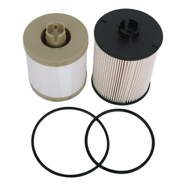 Replacement Fuel Filter - Compatible with Ford Vehicles - 2008-2010 F250, F350, F450, F550 Super Duty - Replaces FD4617, 3C346731AA - 6.4L Powerstroke Diesel Upper Fuel Bowl & Lower Lifter Pump Filter