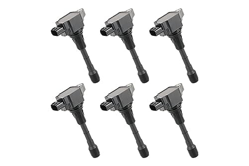 Ignition Coil Pack Set of 6 - Compatible with Infiniti, Nissan V6 3.7L, V8 5.0L, V8 5.6L - FX37, FX50, G37, M37, M56, Q40, Q50, Q60, Q70, Q70L, QX50, QX70, 370Z - Replaces UF617, 22448EY00A, 5C1788