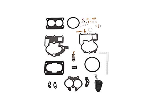 Replacement Rochester 2 Barrel Carb Rebuild Kit with Float - Compatible with Mercury, GM 2.5L, 3.0L, 4.3L, 5.0L, 5.7L Alpha, Bravo Engines - Replaces 3302-804844, 18-7098, 76086, 50844, 9-37612