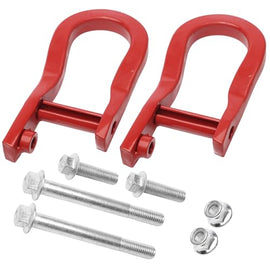 AA Ignition Front Tow Hook Recovery Shackles Set of 2 Compatible with Chevy and GMC - 2007-2019 Silverado 1500, Silverado 1500 LD, Sierra 1500, Sierra 1500 Limited - Replaces 84192871 - Red