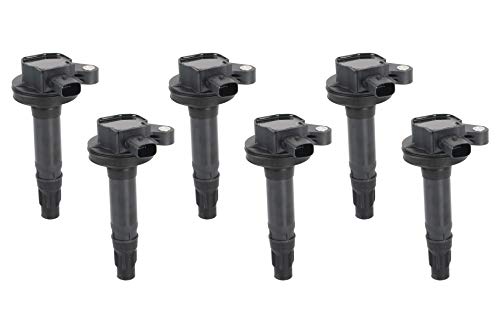 Ignition Coil Pack Set of 6 - Compatible with Ford, Mercury, Mazda & Lincoln Vehicles - 3.5L, 3.7L V6 Edge, F150, Explorer, Mustang, Taurus X, MKZ - Replaces 7T4E-12A375-EE, DG520, 7T4Z12029E, DG-520