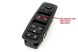 Driver Side Master Power Window Switch - Compatible with Dodge and Jeep Vehicles - 2008-2012 Nitro and Liberty, 2009-2010 Journey - Replaces Part 4602632AH, 4602632AF, 4602632AB, 4602632AG - 8 Pins