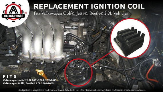 Ignition Coil Pack - Volkswagen Golf, Jetta, Beetle 2.0L Vehicles